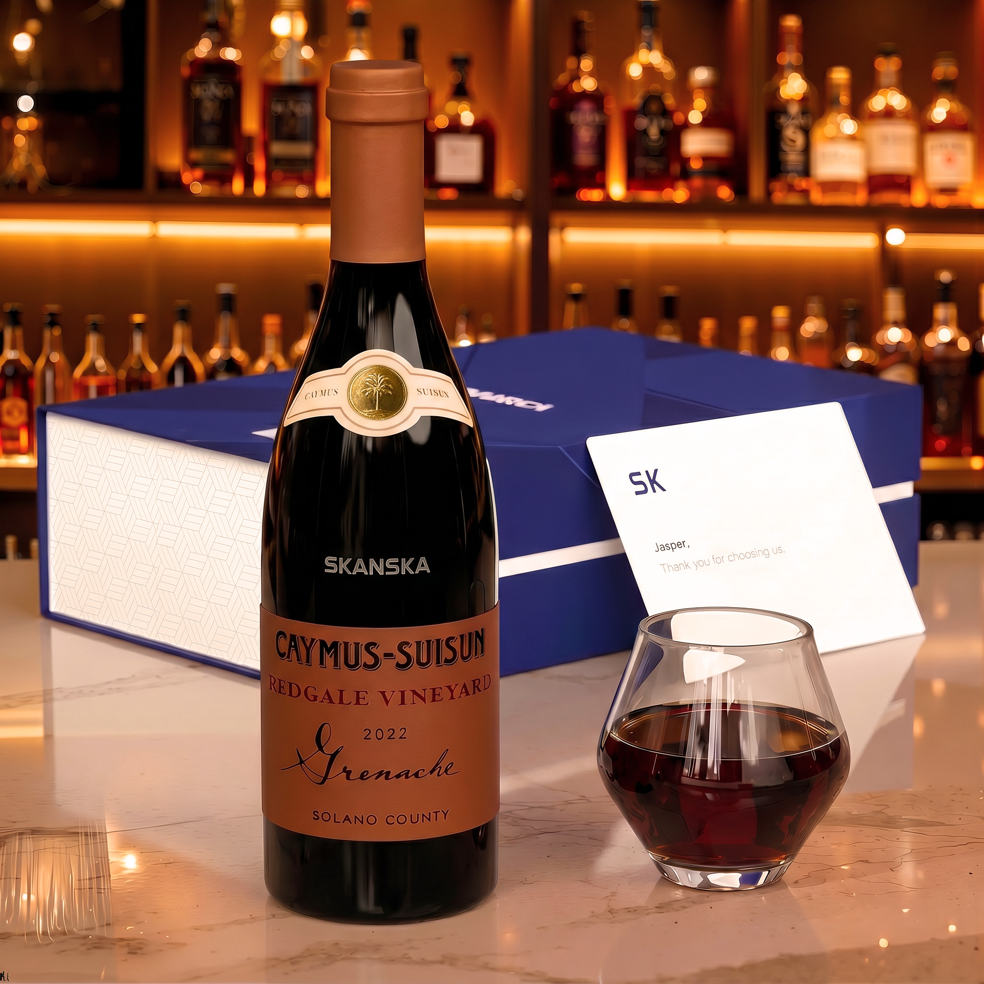 Caymus Grenache Redgale Vineyard Solano County + Supremo Stemless Glasses 0