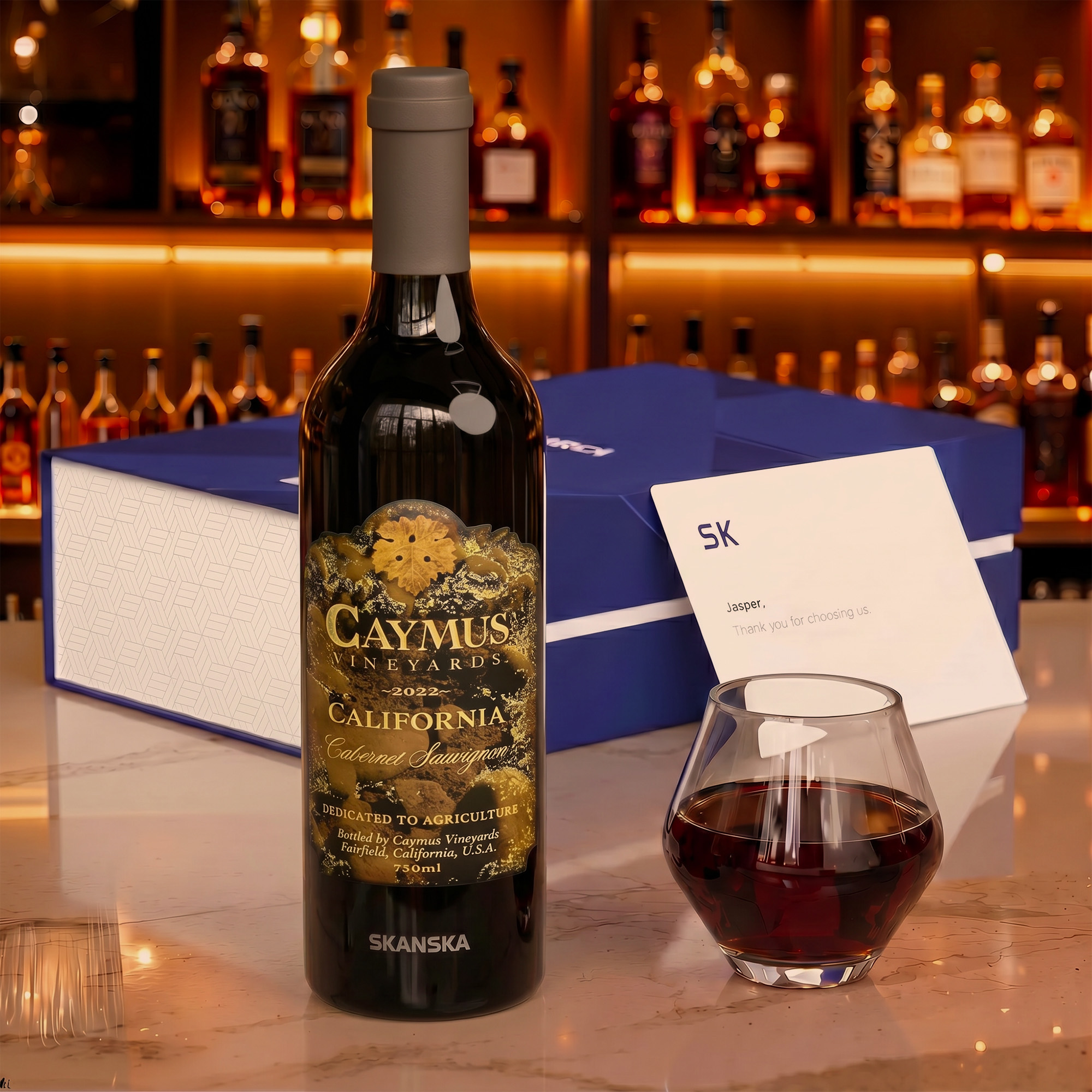 Caymus Cabernet Sauvignon California + Supremo Stemless Glasses 0