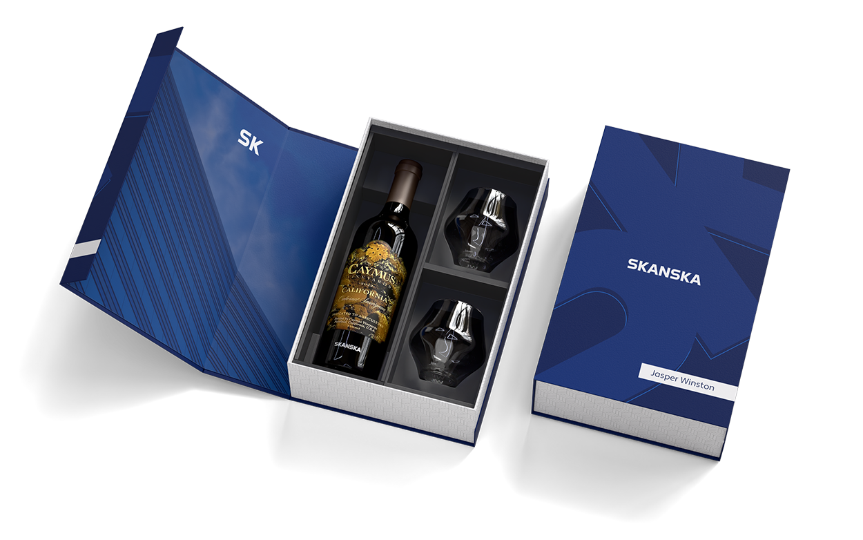 Caymus Cabernet Sauvignon California + Supremo Stemless Glasses