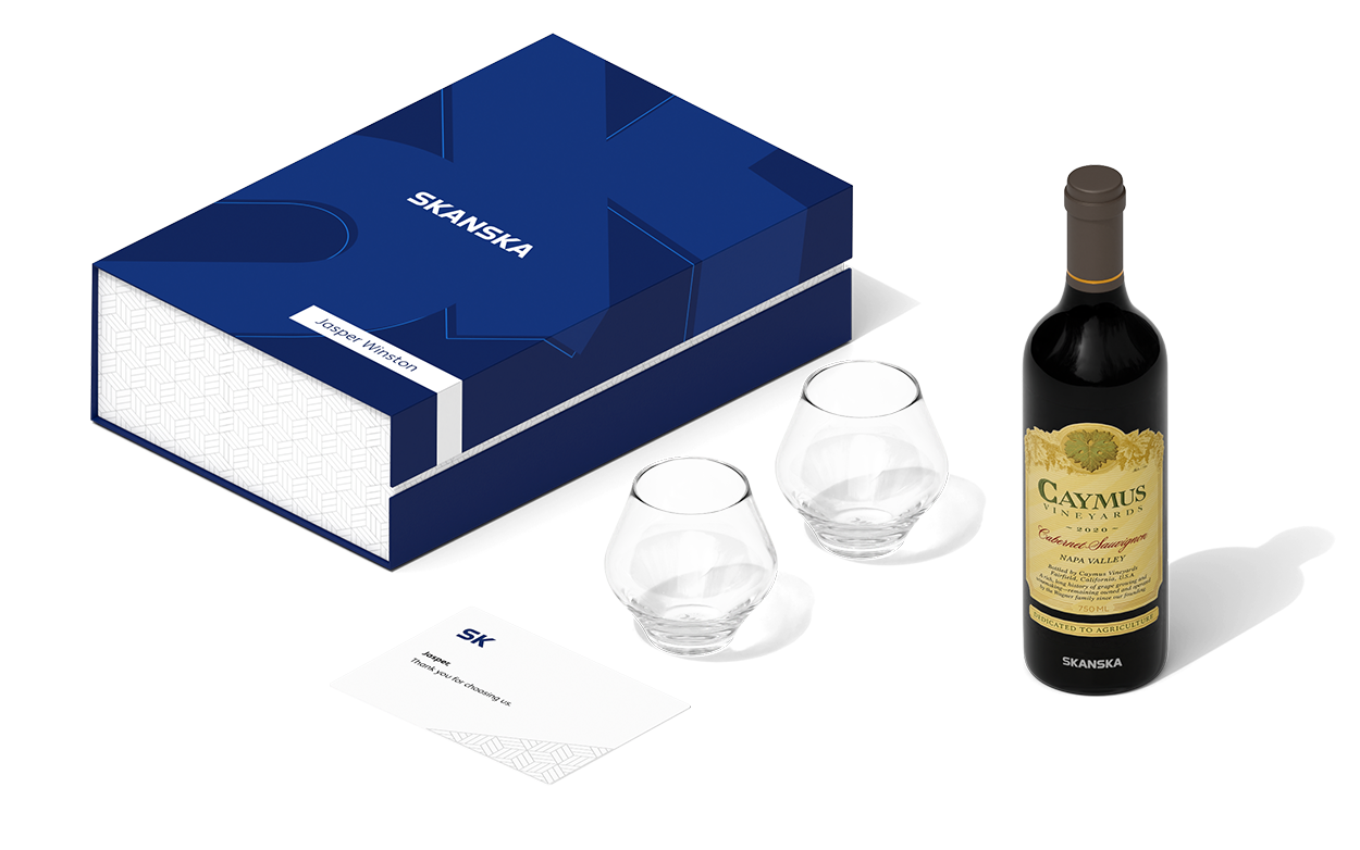 Caymus Cabernet Sauvignon Napa Valley + Supremo Stemless Glasses