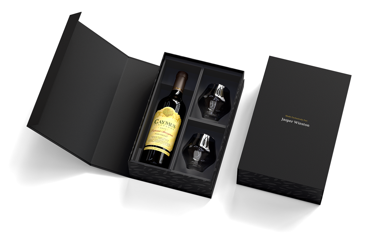 Caymus Cabernet Sauvignon Napa Valley + Supremo Stemless Glasses