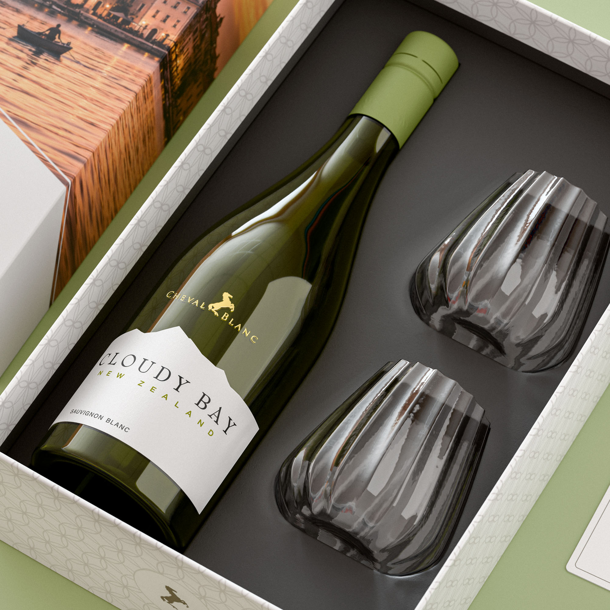 Cloudy Bay Sauvignon Blanc + Optica Stemless Glasses 2