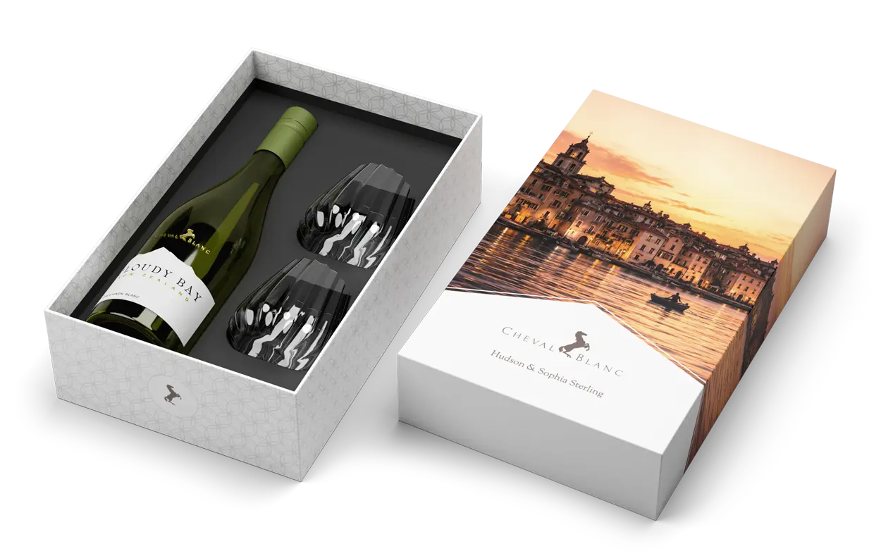 Cloudy Bay Sauvignon Blanc + Optica Stemless Glasses