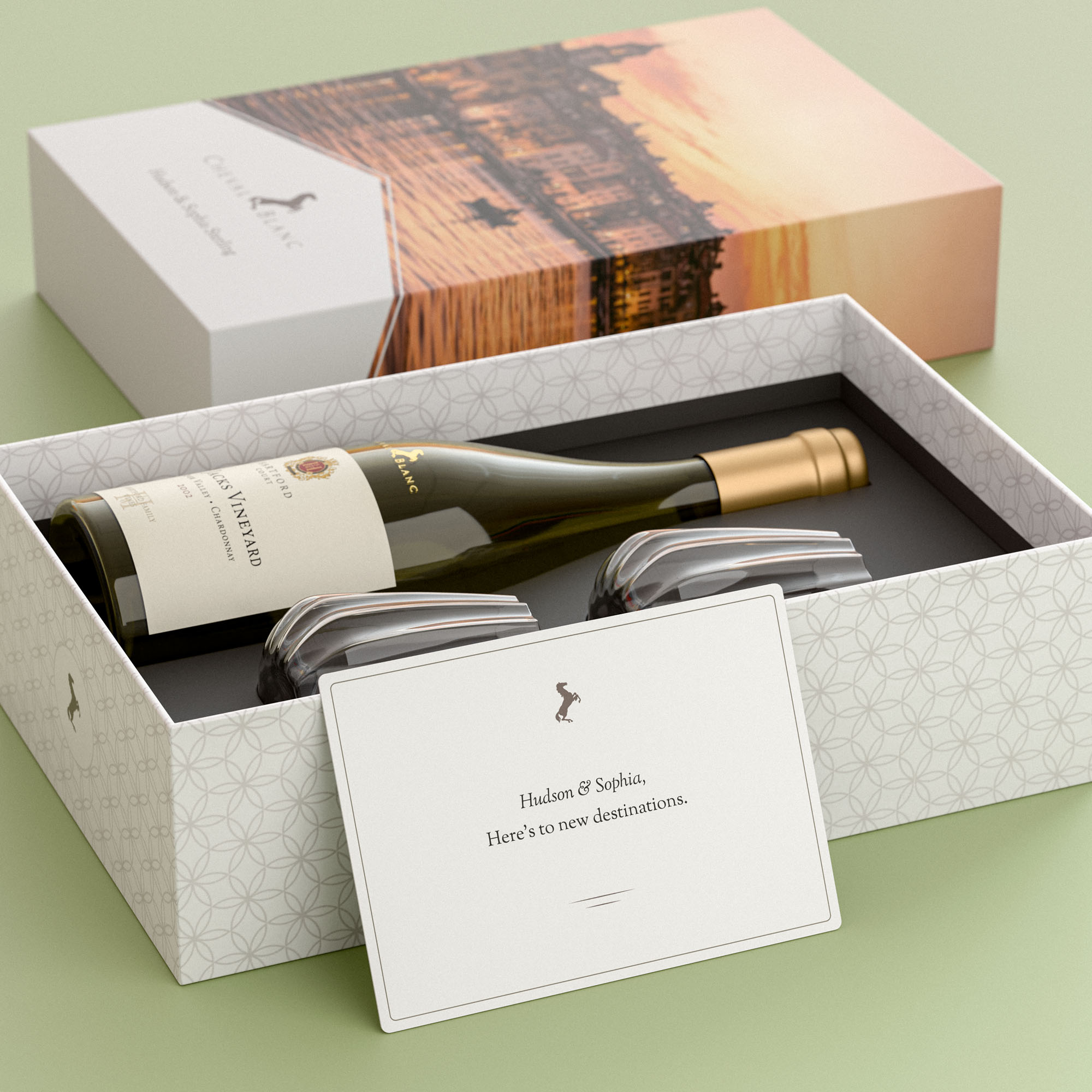 Hartford Court Chardonnay Three Jacks + Optica Stemless Glasses 1