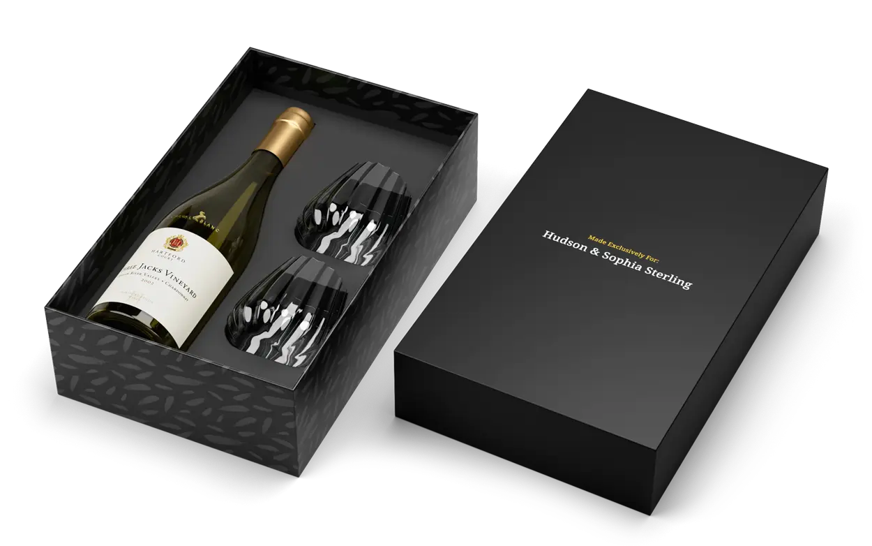 Hartford Court Chardonnay Three Jacks + Optica Stemless Glasses