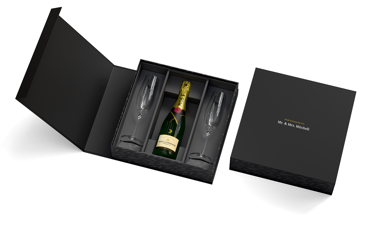 Moet Chandon + Two Bormiolli Flutes