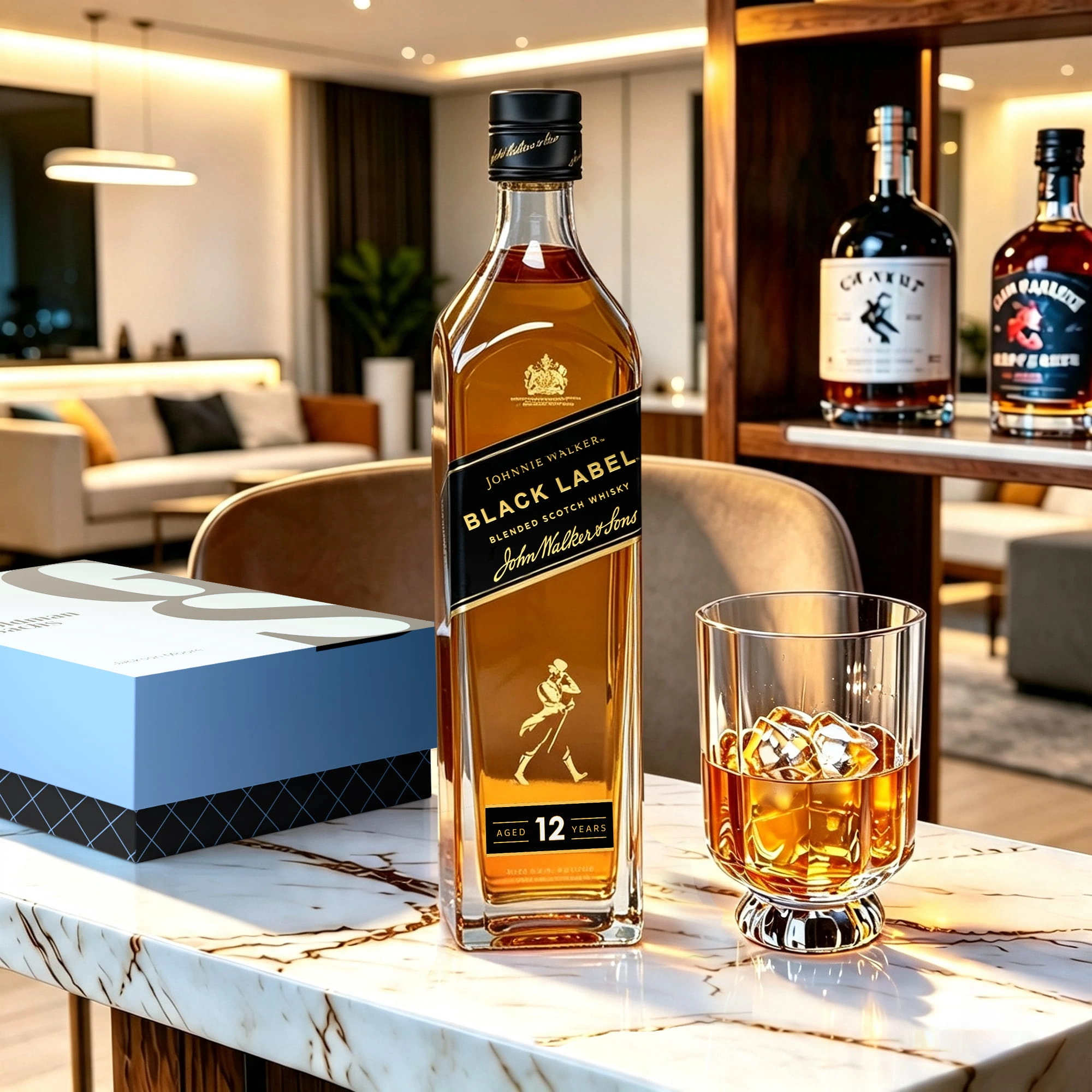 Johnnie Walker Black + Bormioli Florian Glasses