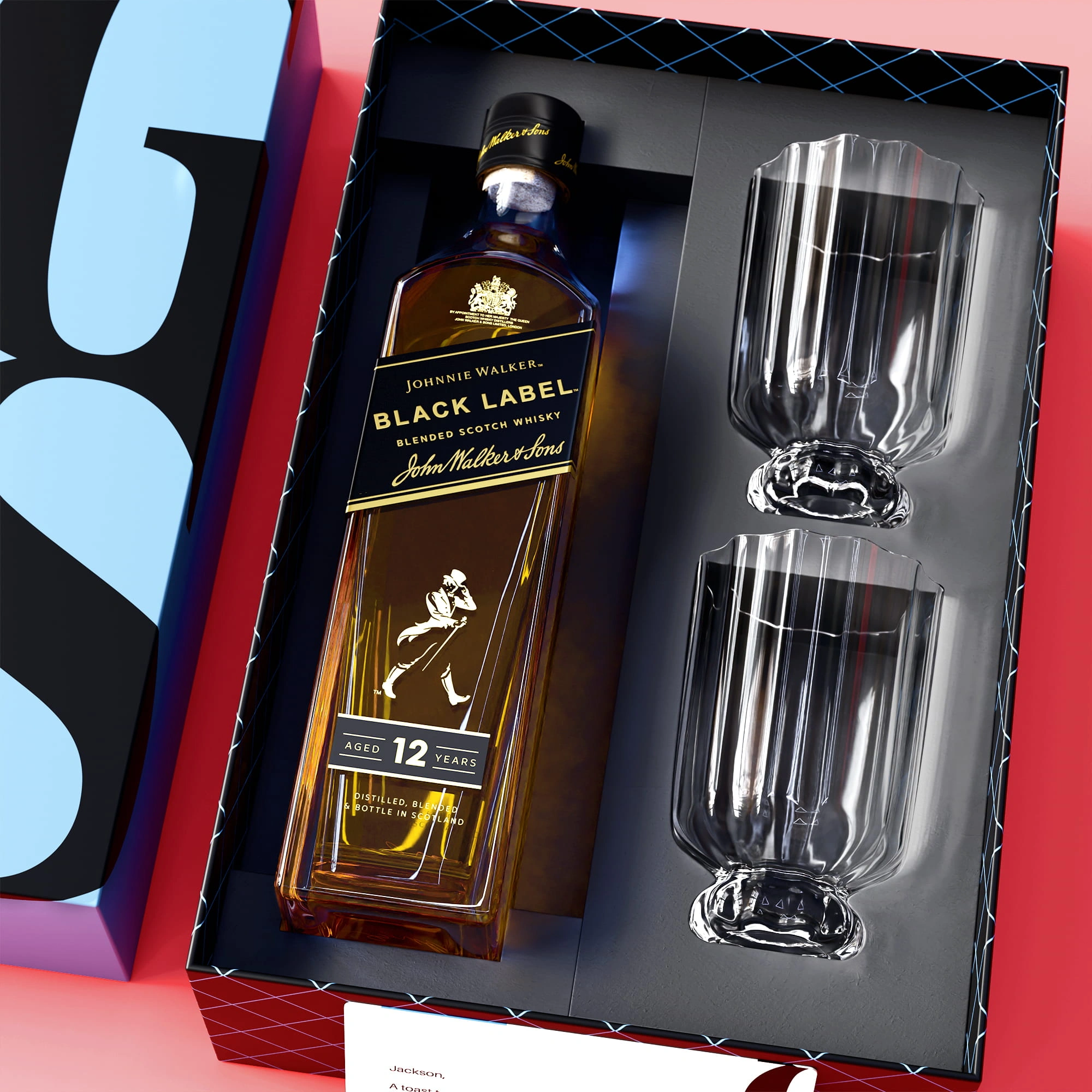 Johnnie Walker Black + Bormioli Florian Glasses