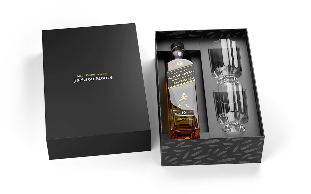 Johnnie Walker Black + Bormioli Florian Glasses