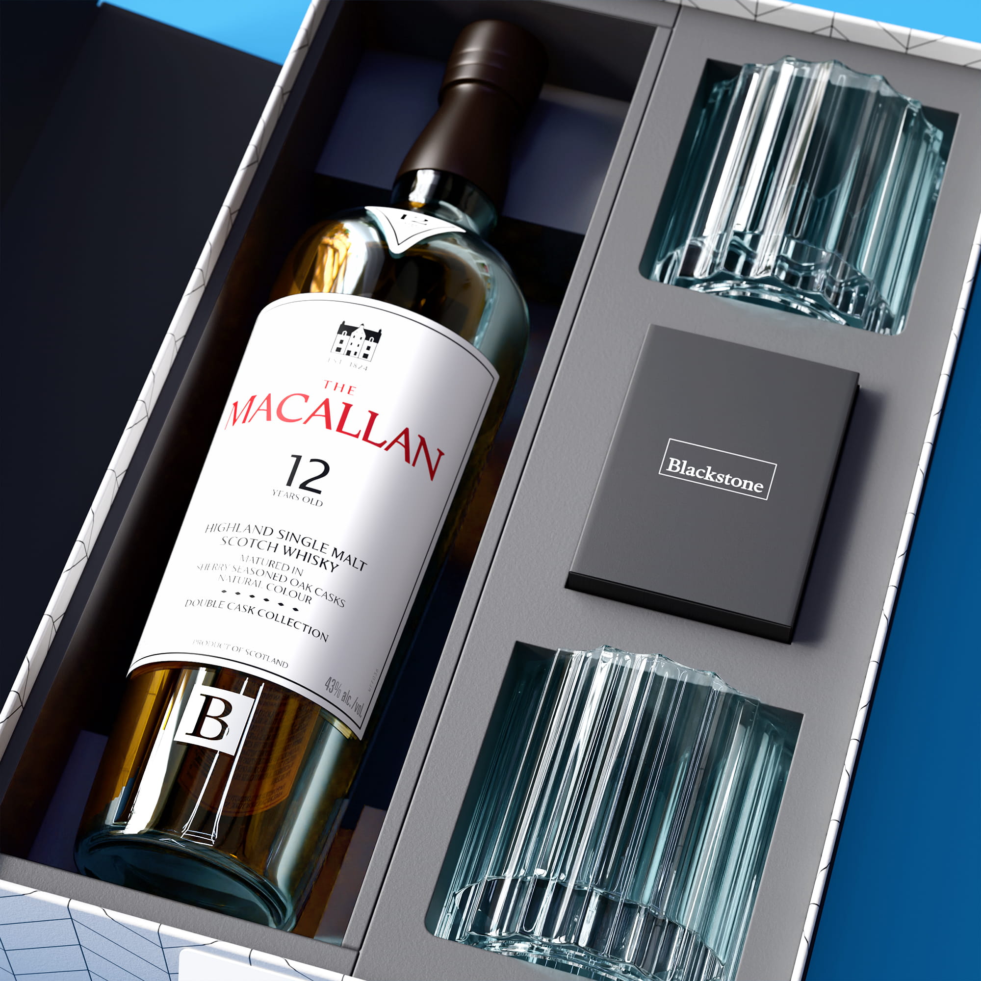 Macallan 12YR + Bormioli Bach Glasses + Cards 2