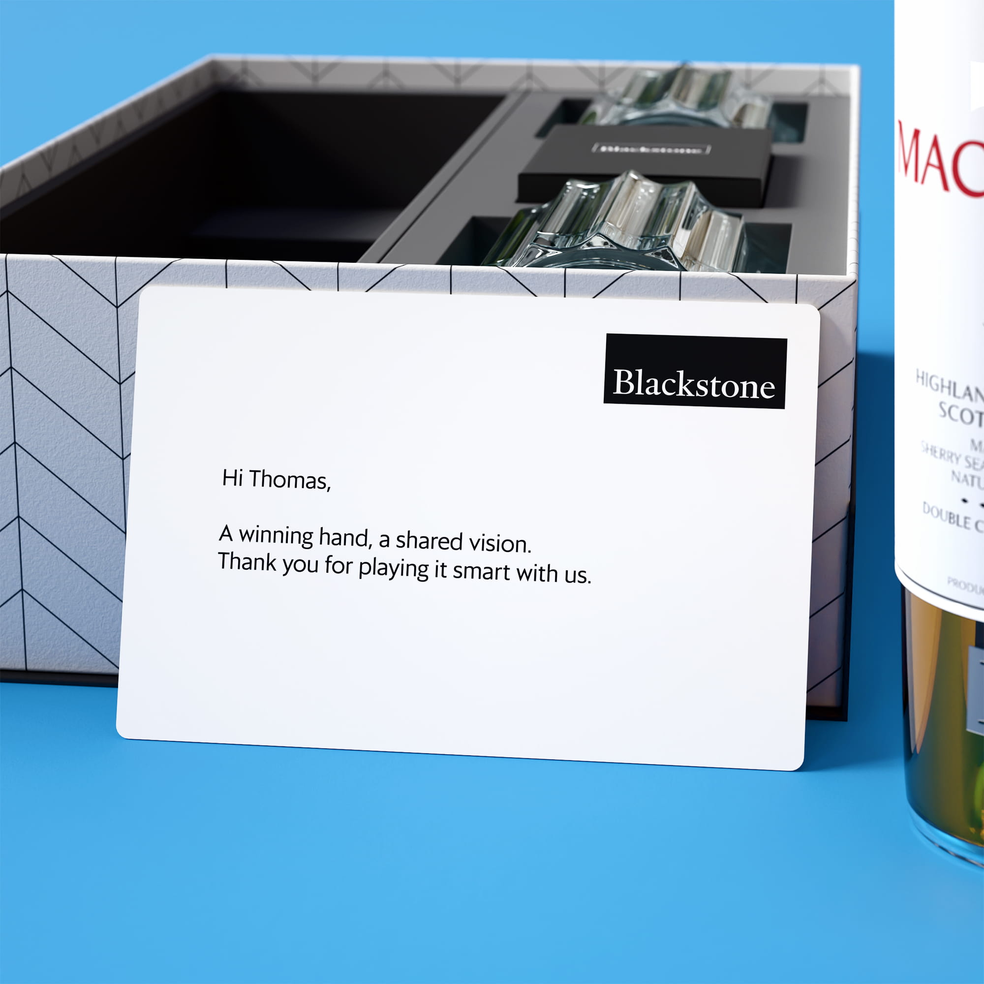 Macallan 15YR + Bormioli Bach Glasses + Cards 1