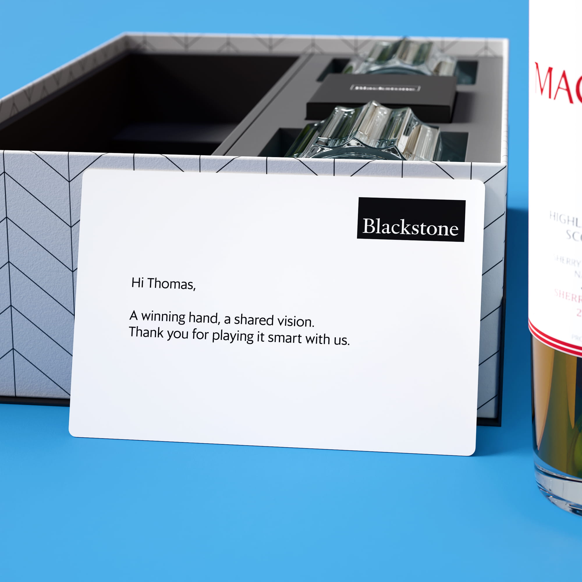 Macallan 18YR + Bormioli Bach Glasses + Cards 1