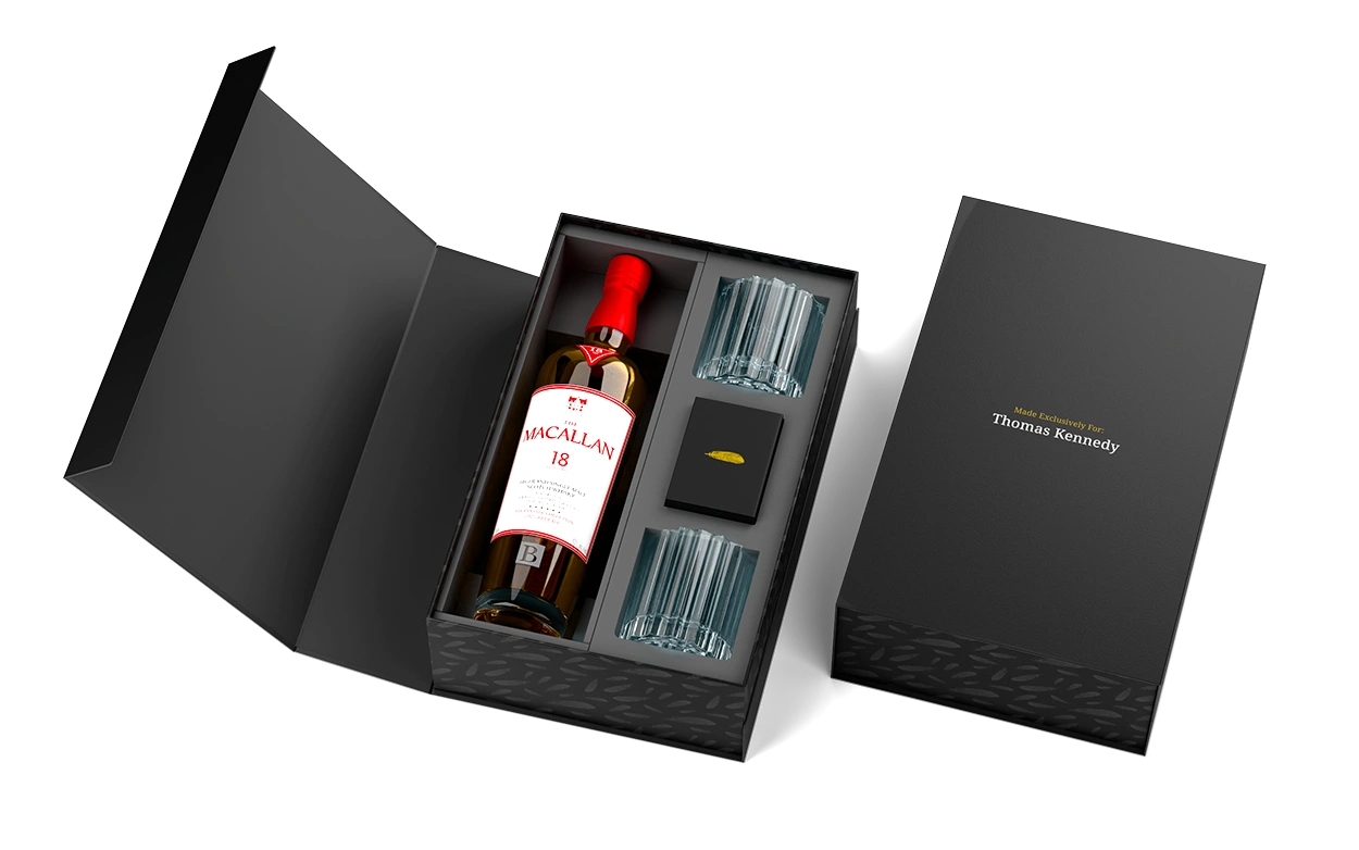 Macallan 18YR + Bormioli Bach Glasses + Cards