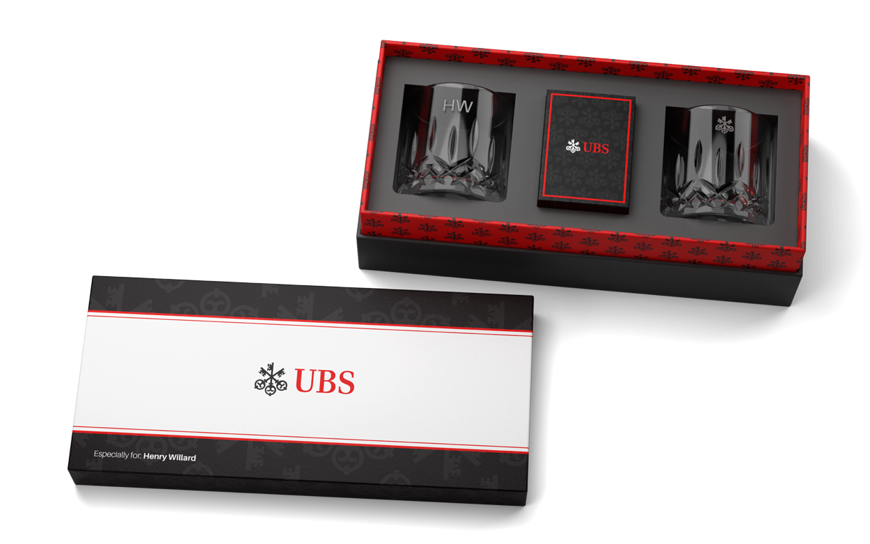 waterford crystal tumblers with custom designed playing cards