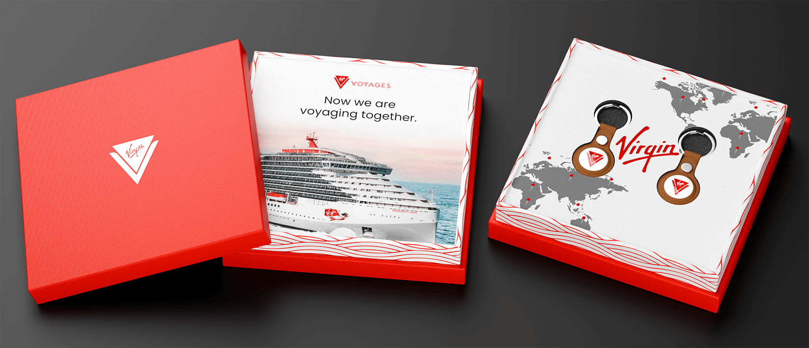 Gift set featuring a 2 pack of airtags and leather keychain airtag holder 1